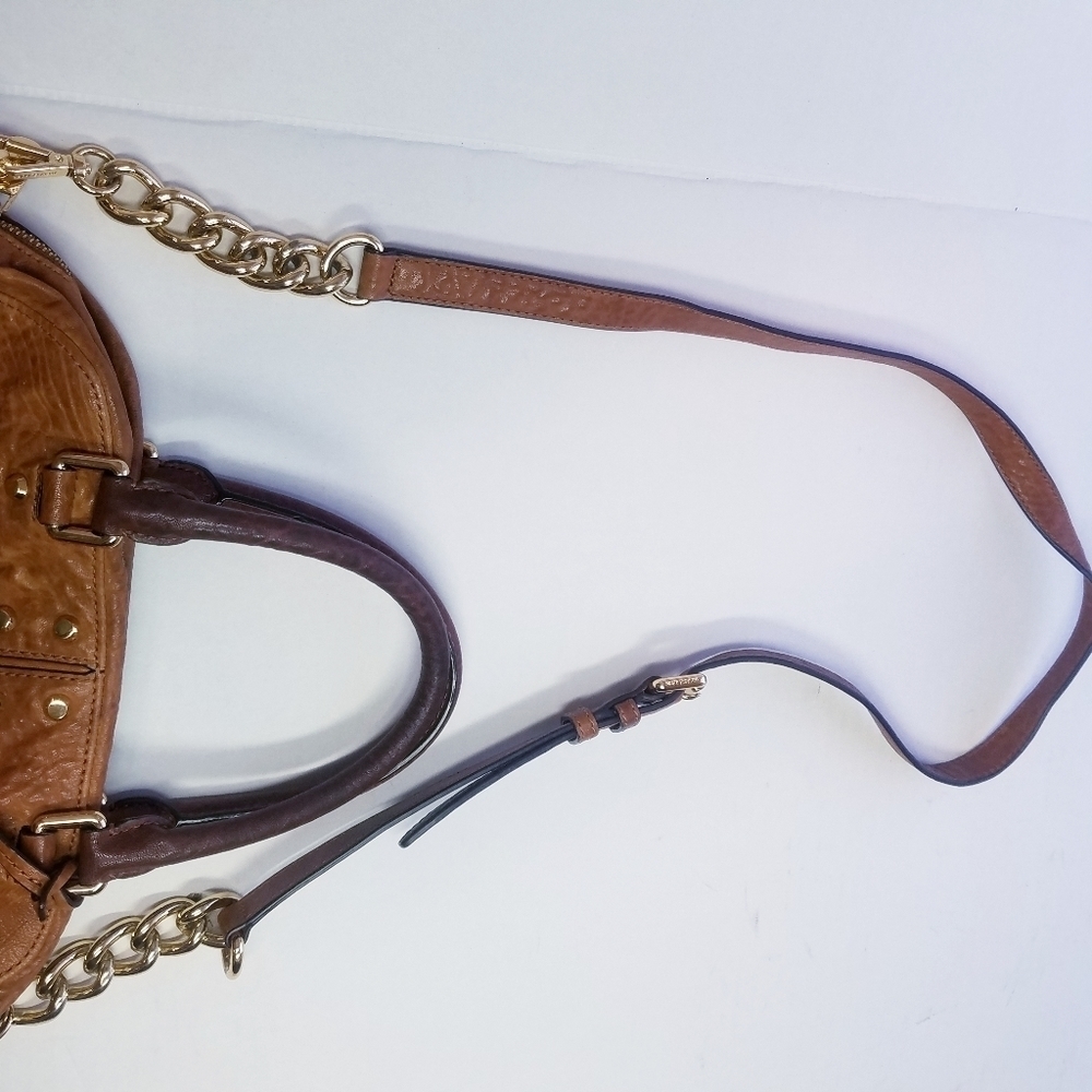 🌸 Michael Kors | Tan Leather Studded Medium Size Satchel Bag - Picture 15 of 15
